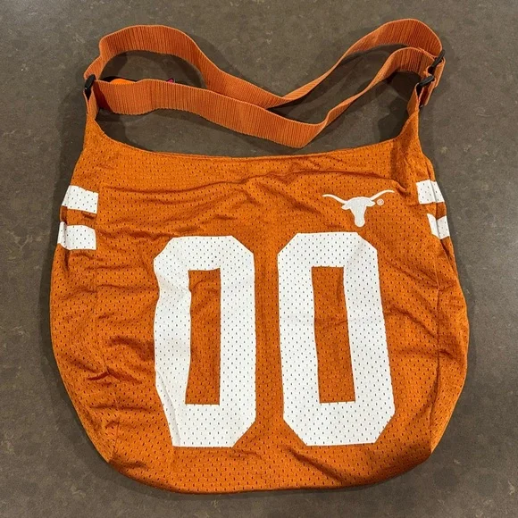NEW Texas Longhorn jersey bag/purse. Button closure. 16” wide. 14” tall. - Picture 2 of 3
